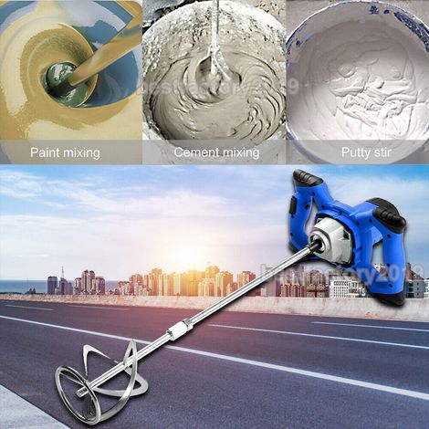 Electric 6 Gear Mixing Drill 2600W Plaster Mortar Mixer M14 Paddle Mixer Stirrer 1700 tr/min (1/4)