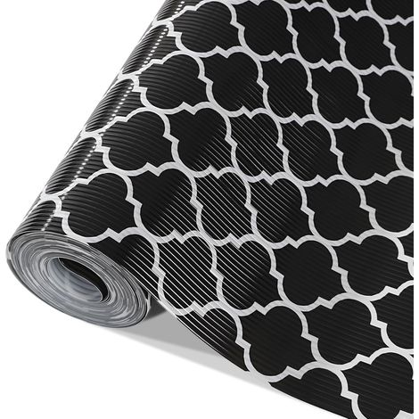 Tapis de Tiroir Antidérapant 30 x 150 cm, Protection d'Étagère Découpable, Revêtement Antiglisse pour Cuisine, Placard et Armoire (Noir)