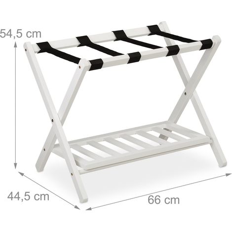 Portavaligie pieghevole per la casa e in viaggio 54,5 x 66 x 44,5 cm salva-spazio in legno nero 130010441