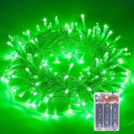 Guirlande lumineuse à piles - 10 m - 80 LED - Guirlande lumineuse de Noël - Batterie - Pour l'intérieur et l'extérieur - Décoration de Noël - Blanc