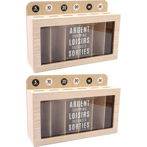 Tirelire compartimentée Shopping 30x20 cm (Lot de 2) (1/4)