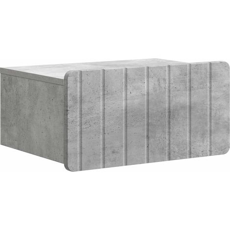 Wall-Mounted Bedside Cabinet Concrete Grey 49 x 34.5 x 24 cm vidaXL