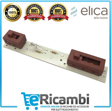 Interruttori Scheda Comandi + Lampada per Cappa Elica F113 Turboair 12,8X2cm (1/4)