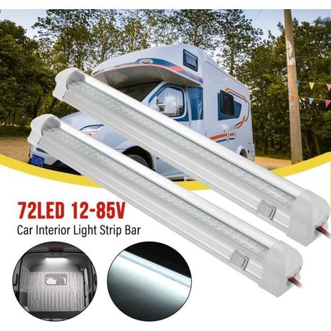 Paire 12-85V LED Blanc éclairage Intérieur Plafonnier Clignotant Camion Remorque (1/4)
