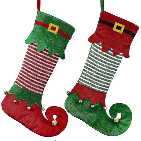 2 Pices Bas De Nol Elfe Suspendus, Dcoration De Nol, Pour Offrir Des Cadeaux, Des Bonbons, Des Vacances En Famille Diy