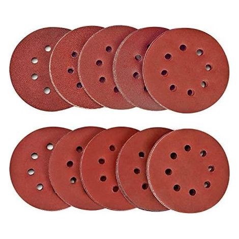 Disque de Ponçage 100pcs Disques Abrasifs 40/80/120/180/320/600/800/1000/1500/2000 Grain Taille de 125mm Idéal pour Poncer/Polir/Dérouiller HSDPS5M100, Meule d'angle (1/5)
