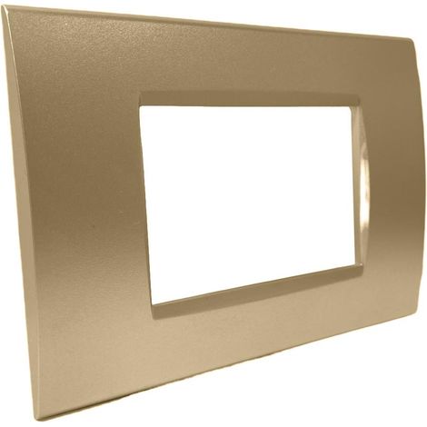 Placchetta per interruttore a 3 posti sabbia cassetta 503 compatibile con bticino living light supporto cover (1/2)
