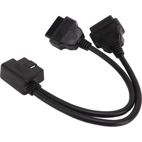 Câble extension OBD2 1 vers 2 Y Splitter 16 broches Adaptateur diagnostic voiture pour port OBDII 12V 24V (1/5)