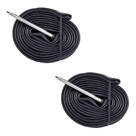 2 CAMERE D'ARIA 700 x 18 / 25C CON VALVOLA PRESTA FRANCESE 60 mm BICI BICICLETTA DA CORSA STRADA FIXED BIKE RUOTA COPERTONE Ecovelo (1/4)