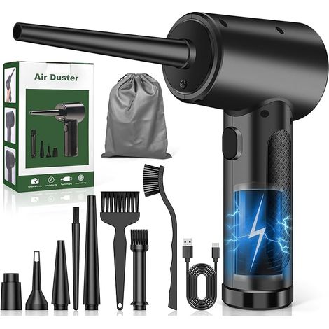 Souffleur Air Comprimé, Souffleur Air Comprimé Ultra Puissant, 6000 mAh Purificateur d’Air Comprimé pour Nettoyage PC, Maison pour Animaux Domestiques