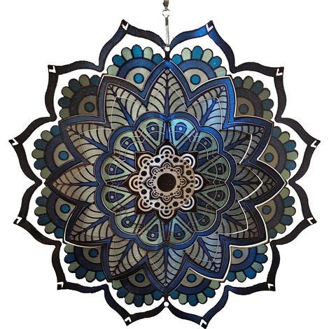 Wind Spinner 360 Degrés Suspendus En Acier Inoxydable Mandala Intérieur Extérieur Jardin Décoration (1/5)