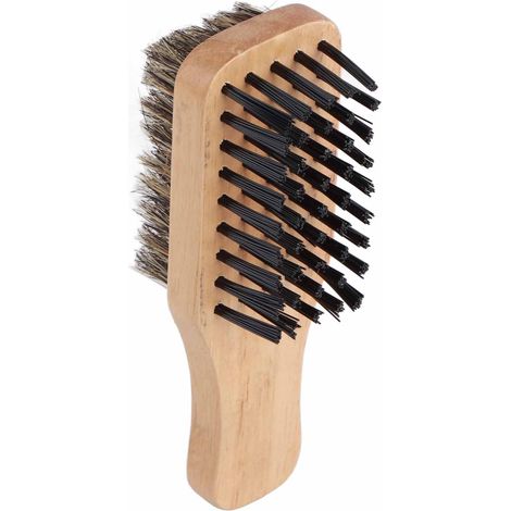 Brosse à barbe double face en bois, pour homme, entretien et nettoyage de la moustache et barbe, manche ergonomique (1/5)