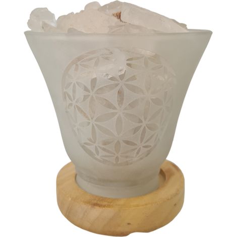 Lampe Cristal de Roche 12 cm - Fleur de Vie (1/2)