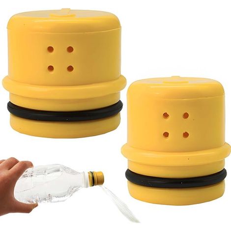 Set bidet da 2 pezzi, 2 misure, leggero e portatile, con portabottiglie, doccetta a quattro fori, ideale per zaino in spalla, campeggio ed escursionismo, colore giallo. (1/5)