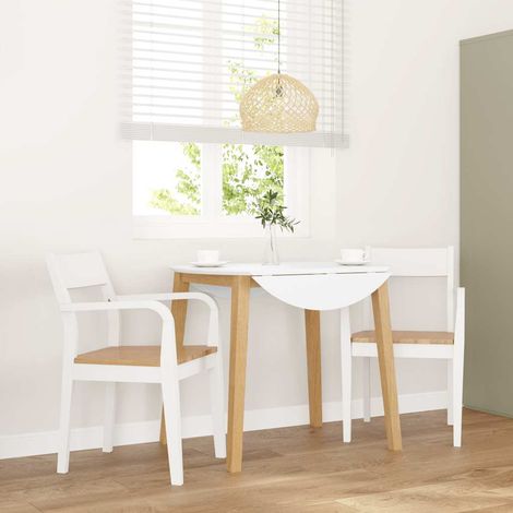 vidaXL Sillas de comedor 2 unidades madera maciza de caucho blanco (1/5)