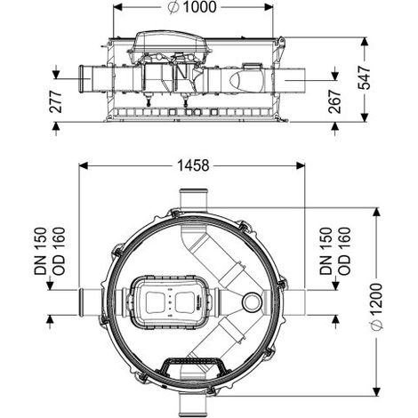 Module anti-retour Controlfix DN 150, deux entrées dans le sens du flux.