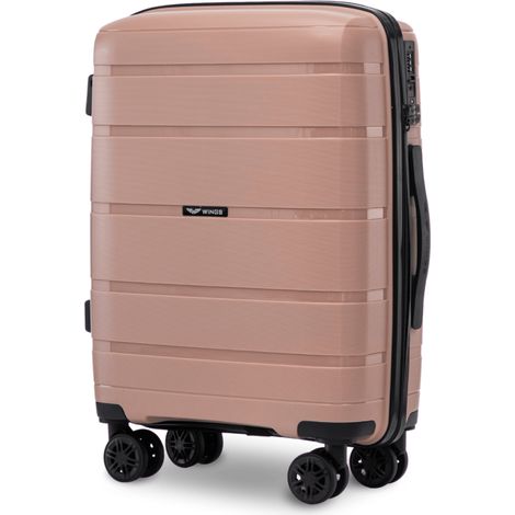 Maleta de cabina Wings HAWFINCH 2.0 de polipropileno de 20" color oro rosa.
