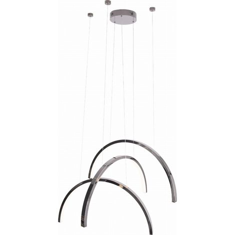 Lampada sospesa Trio 3 luci cromata scura LED 63W Maxlight (1/4)