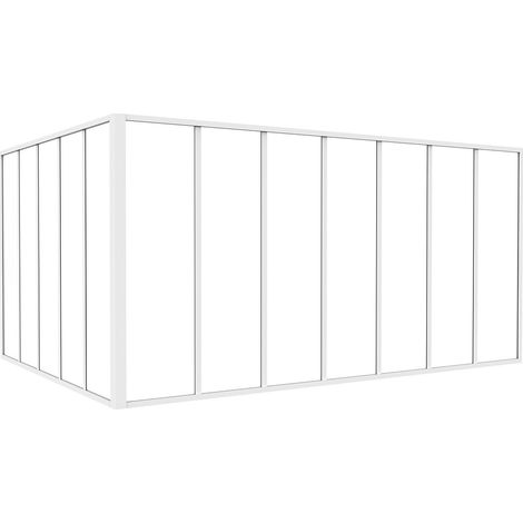 Verrière d'angle d'atelier en aluminium thermolaqué - L210 x L150 x H105 - Blanc - BAYVIEW
