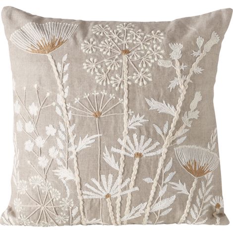 Coussin décoratif BLOMSTER, motif floral, 100% lin (1/3)