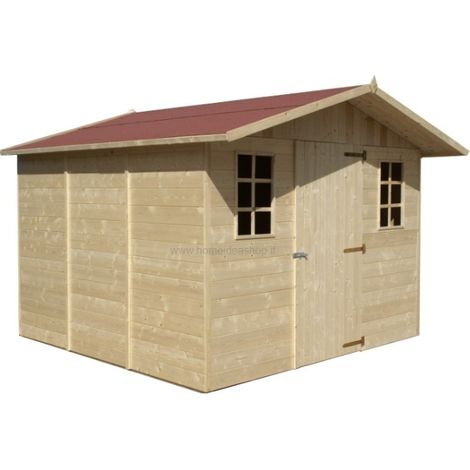 Casetta 258 x 318 cm 1 Porta 2 Finestre | Con Pavimento|impermeabilizzante Ardesia Rossa