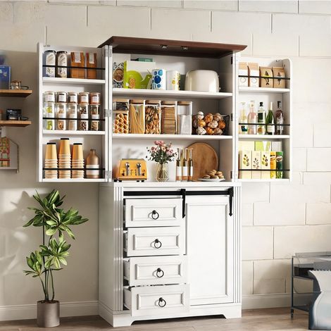 Buffet coloris blanc en MDF 15,7 x 31,5 x 70,9 cm (1/5)