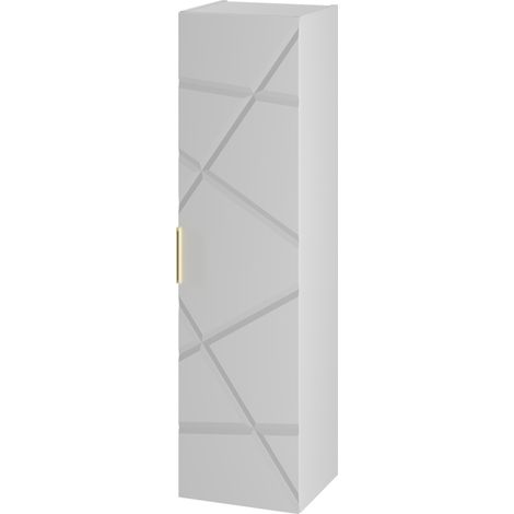 Meuble colonne de salle de bain suspendu RADOM blanc mat 35 x 130 cm (1/5)