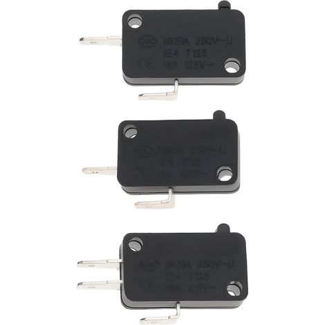 Lot de 3 Interrupteur Micro-onde,16 A 250 V,NO/NC,Sécurité Porte,Remplacement WB24X10103 (1/5)