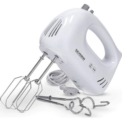 Severin HM3820 Sbattitore manuale 300W 5 velocita' funzione Turbo fruste e ganci impastatori acciaio inox colore Bianco (1/5)