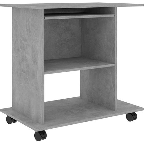 Maison Exclusive - Scrivania Computer Grigio Cemento 80x50x75 cm Legno Multistrato (1/5)