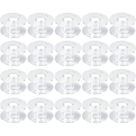 20 pièces Canette machine à coudre Bobines,pour Singer Brother Bermina Pfaff Janome Toyota Elna Chanteur,Transparent et Universel,Kunststoff Nähmaschine Spulen Zubehör Unterfadenspulen (1/5)