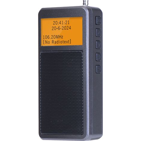 Radio FM Portable Avec Écouteurs Sans Fil Bluetooth 20 M, Radio Poche Réveil 30 Stations Préréglées, Antenne (1/5)