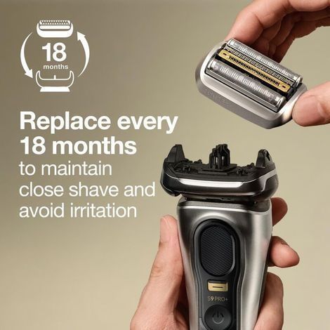 Braun 94M Ersatzscherkopf für Elektrorasierer, passend für Series 9 Pro und Series 9 Herrenrasierer, silber (1/3)