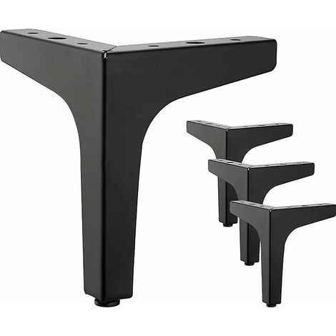 lot De 4 Meubles En Mtal Noir De 10 Cm - Pour Armoire, Canap, Table Basse, Meuble Tv Et Autres Pieds De Meubles (1/5)
