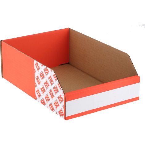 Bac de rangement RS PRO Rouge, 100mm x 200mm x 300mm ( Prix pour Boîte de 25 ) (1/4)