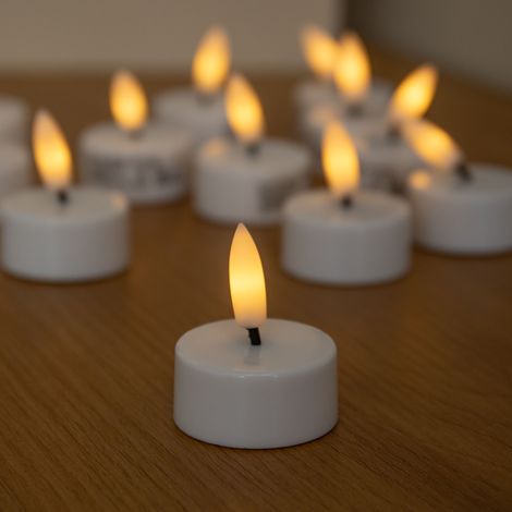 Battery Powered 12 Pack Flameless LED Tealight Candles (1/5)