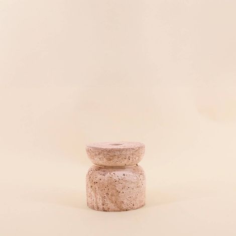 Bougeoir imitation travertin 10cm (1/5)