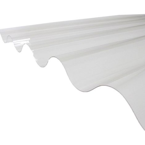 Well-PVC-Platte (GO 177/51 – große Wellen) Transparent, Breite: 92 cm, Länge: 1,52 m