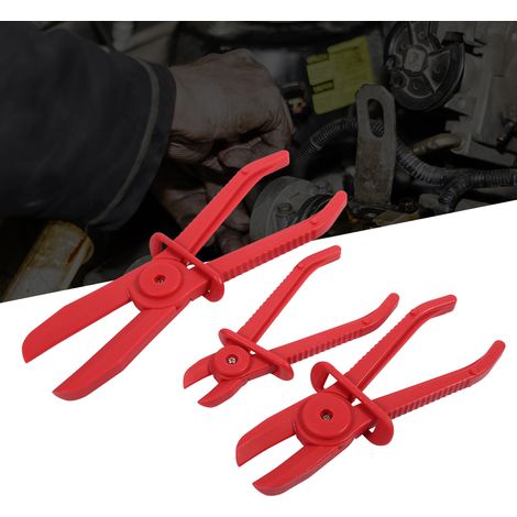 Kit de 3 pièces pour colliers de serrage en plastique et outil d'étanchéité pour tuyaux d'huile automobile (rouge) (1/5)