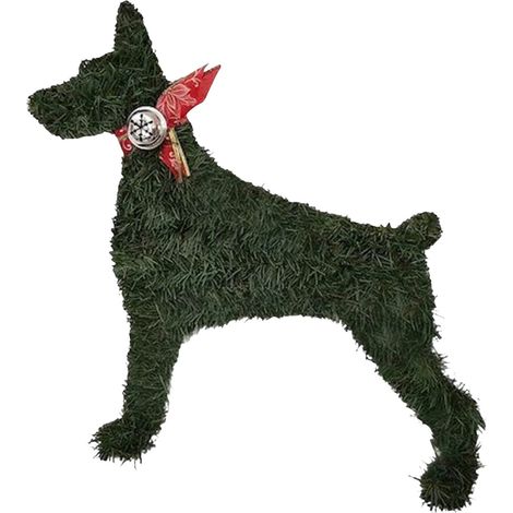Guirlande De Noël En Forme De Chien - Décoration Murale Pour Porte D'Entrée - Couronne Hivernale En Paille Verte - 33 Cm - 1 Pièce (1/5)