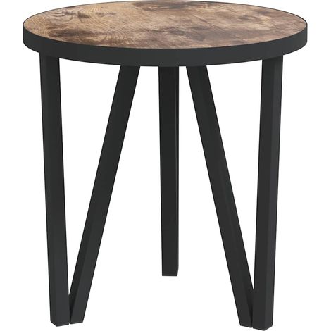 Maison Exclusive - Beistelltisch Schwarz und Gelb Ø35 cm MDF (1/5)