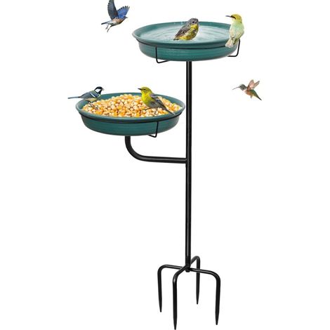 Mangeoire pour oiseaux sur pied Bain d'oiseaux sur pied Bain d'eau pour oiseaux sauvages Mangeoire à oiseaux sur pied (vert) Bol de bain pour oiseaux (1/5)