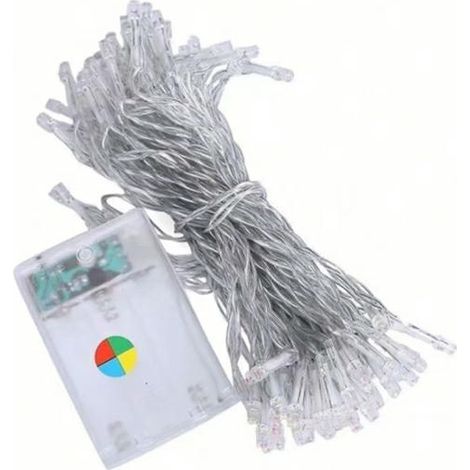 5 m lange LED-Weihnachtsbaumbeleuchtung mit 50 Dioden, kaltweiß, batteriebetrieben (1/5)