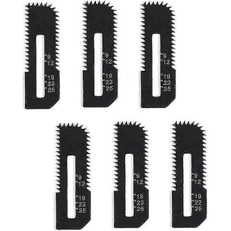 6er-Pack Gipskarton-Ausschnittsägeblätter für Akku-Ausschnittsägen, schneidet Gipskartonplatten bis zu einer Dicke von 1-3/16 Zoll (Tiefenmarkierungen)-Black