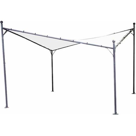 Berlino Pavillon 400x400 cm Gestell aus Stahl, anthrazit, Bezug aus Polyester, 250g/m² in weiß (1/5)