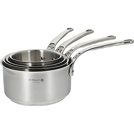 De Buyer Acciaio Inox Set di 4 Casseruole Milady con Manico, diam 14, 16, 18 e 20 cm, 3410.04, Inossidabile, Diametro 14/16/18/20 cm, 4 unità (1/2)