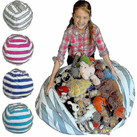 Pouf extra large de rangement pour peluches, housse de pouf pour enfants, siège moelleux, HomeRose rouge (1/4)