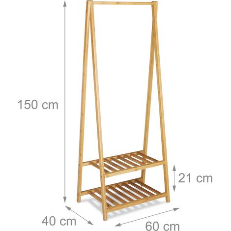 AppendIABiti in legno di bambù leggero e robusto con ripiani 100 x 40 x 160 cm in bambù naturale 130004151