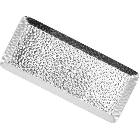 plateau de service de pâtisserie Plateaux martelés à serviettes 25x11cm, en acier inoxydable, table presentation Or Argent (1/5)