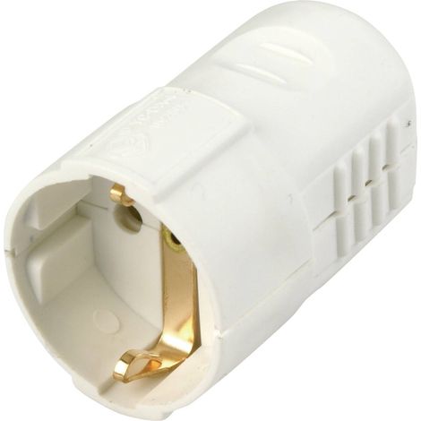 REV 0512110777 Fiche électrique femelle avec terre plastique 250 V blanc IP20